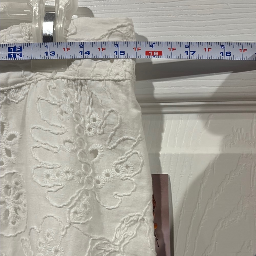 sofia by sofia vergara White Eyelet Midi Skirt with Ruffled Hem - Picture 6 of 8